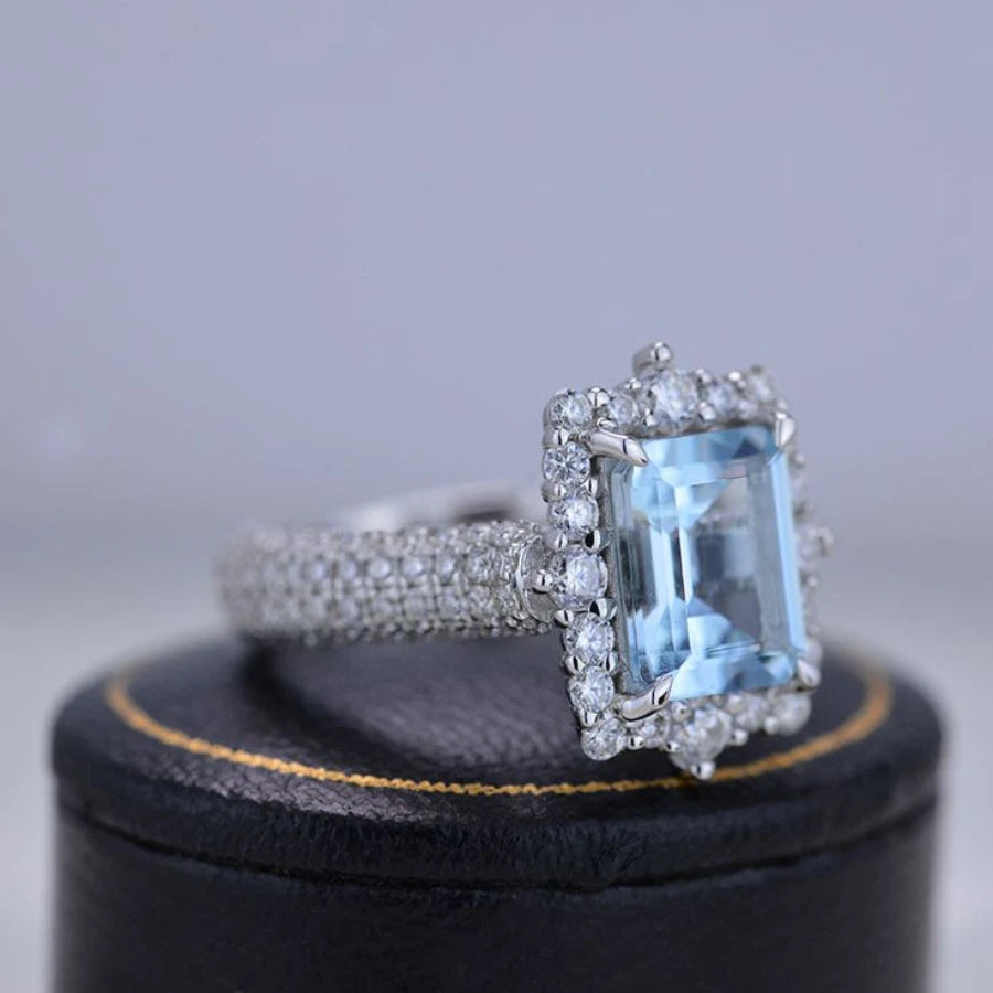 Elegant Classic Alloy Ring with Sparkling 1ct Moissanite