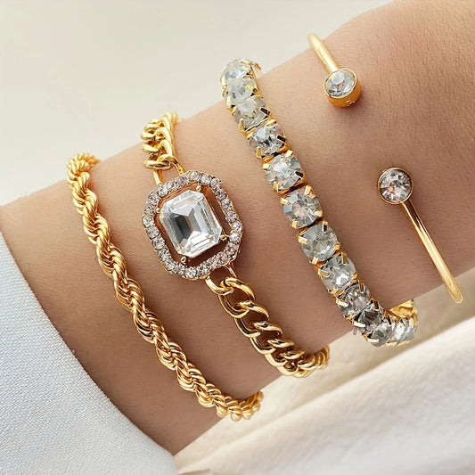 4pcs Personalized Twist Braided Bracelet Set
