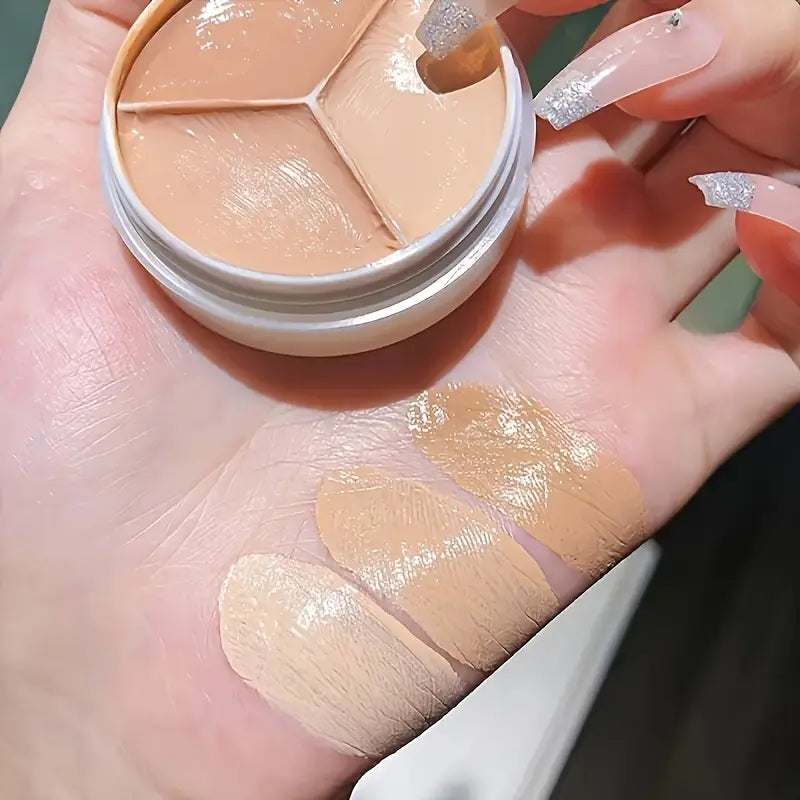 3-Shade Concealer Palette - Full Coverage for Blemishes, Dark Circles & Freckles