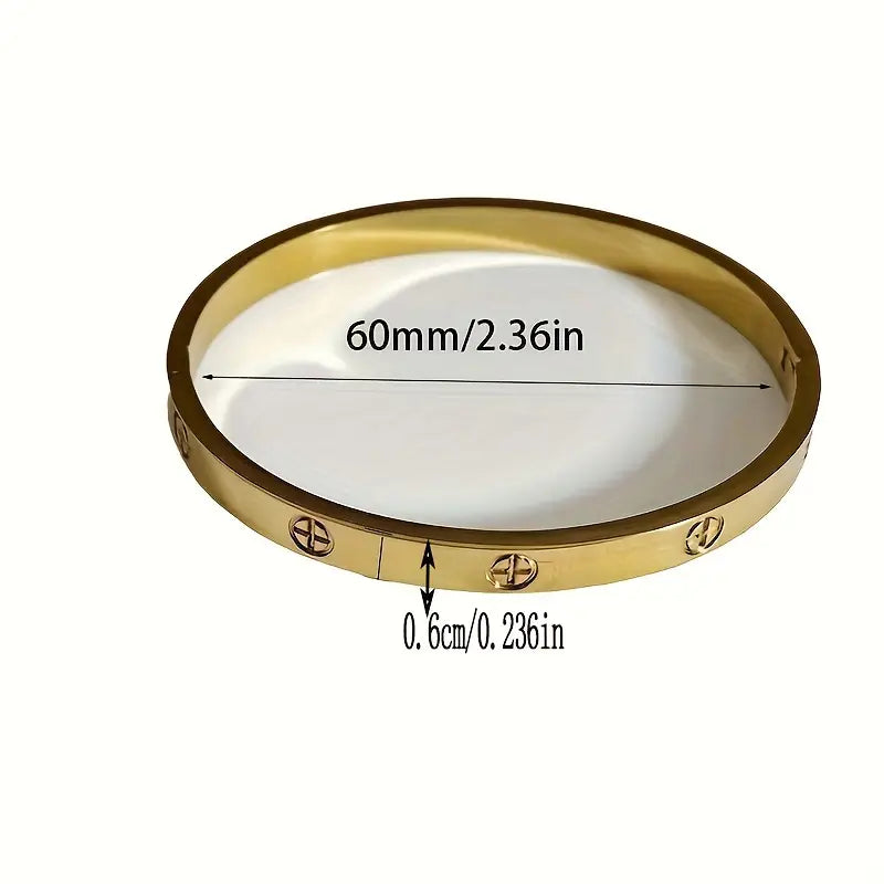 1 Pc Golden Plated Stainless Steel Cross Bracelet